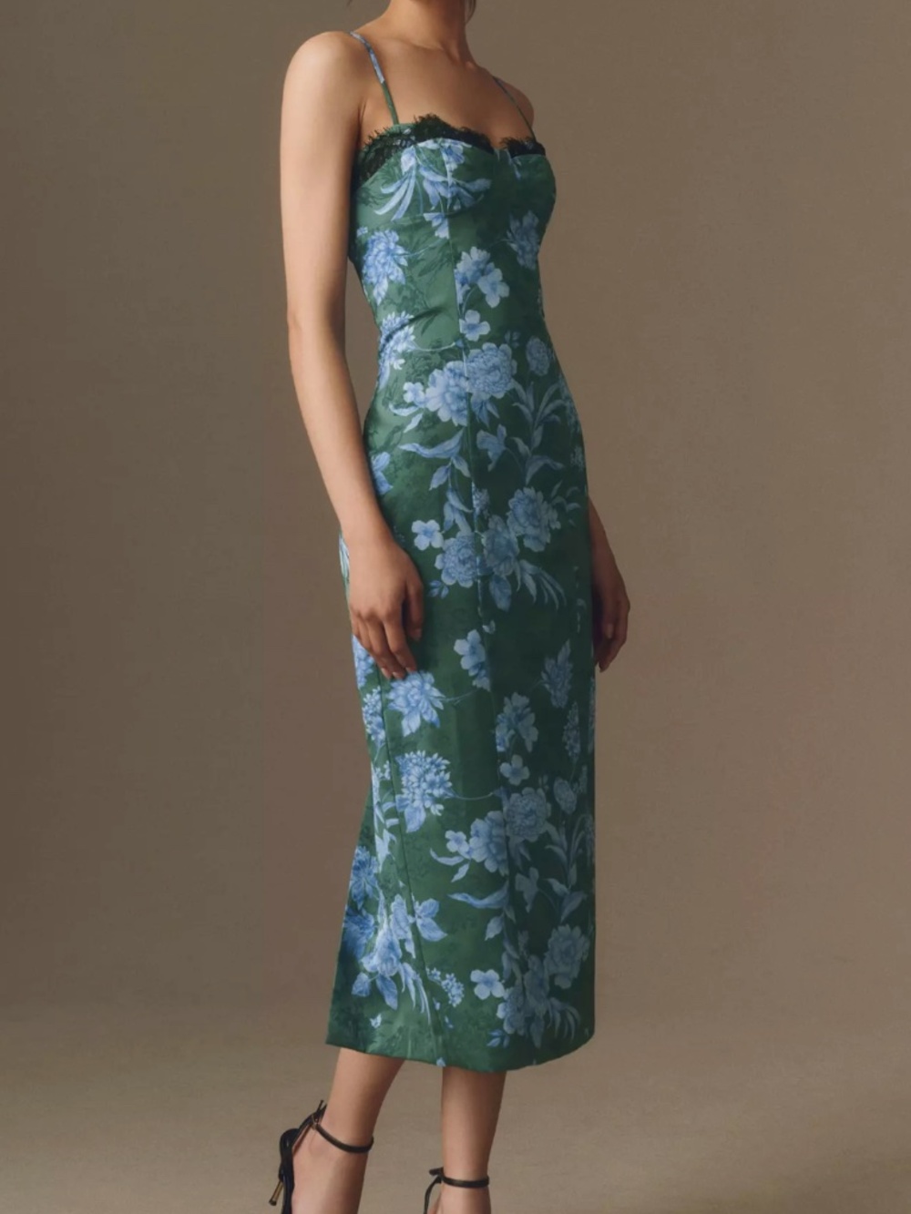 Anthropologie BHLDN Jacquard Bustier Maxi Dress - Blue Pattern - Size 4